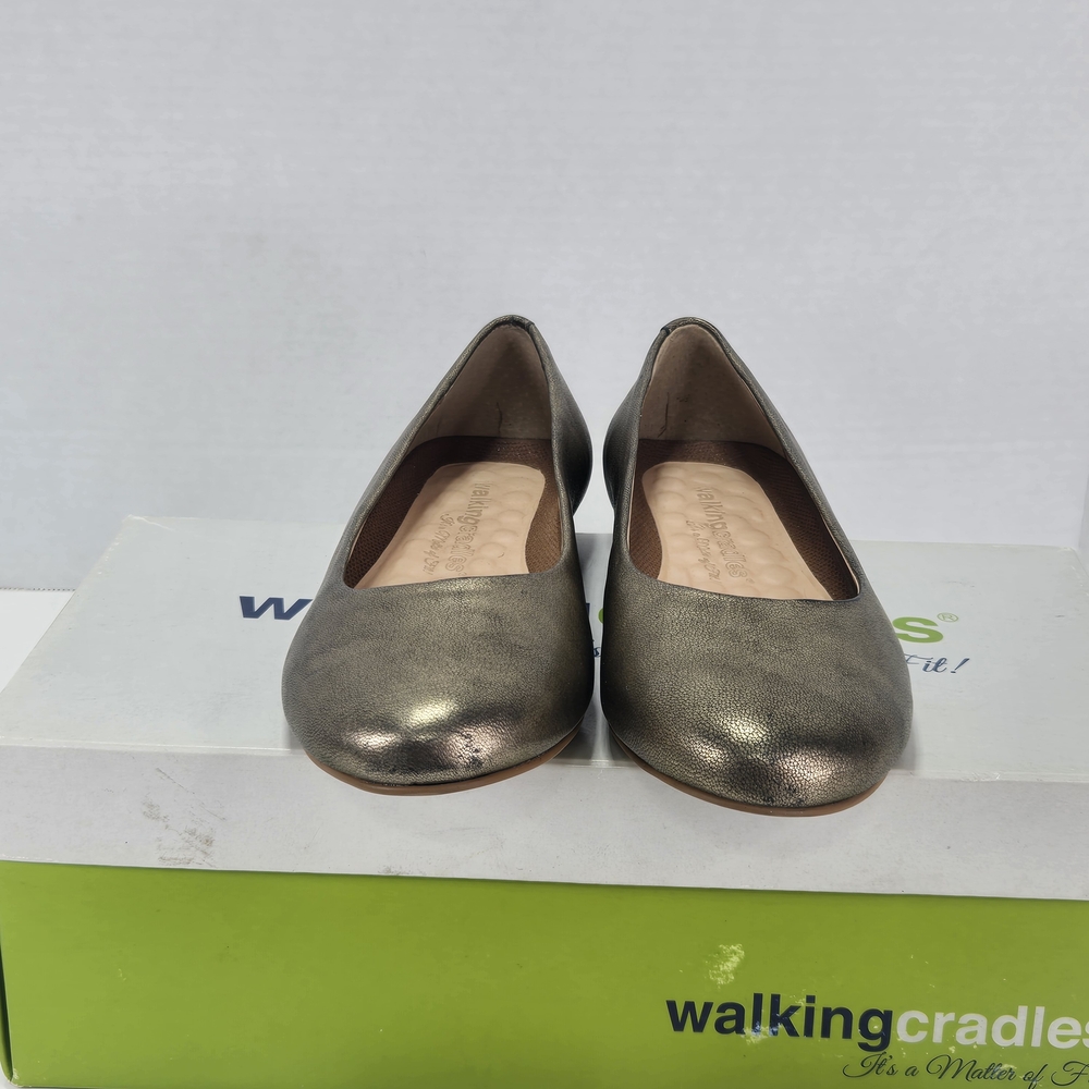 Walking Cradles Metallic Leather Ballet Flats - Women's Size 6 1/2 6.5 - Picture 3 of 12